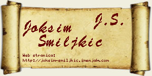 Joksim Smiljkić vizit kartica
